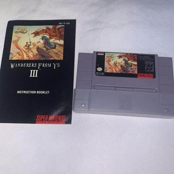 vintage game Wanderers From Ys III(Super Nintendo Entertainment System, 1992) - Picture 8 of 9